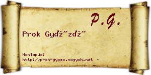 Prok Győző névjegykártya